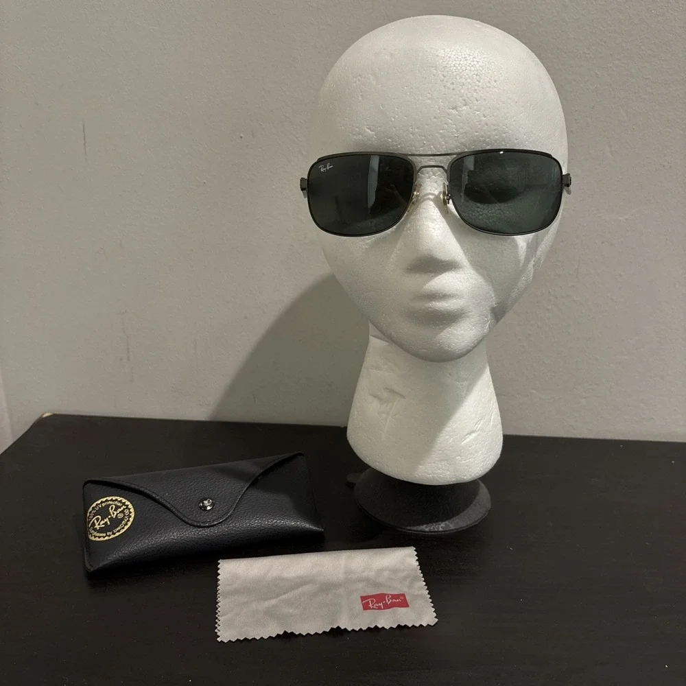 Ray-Ban AVIATOR RB3524 Blue Sunglasses 029/71 57/17-140 3N With Case And Cloth